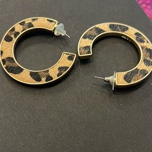 Animal print hoop earrings